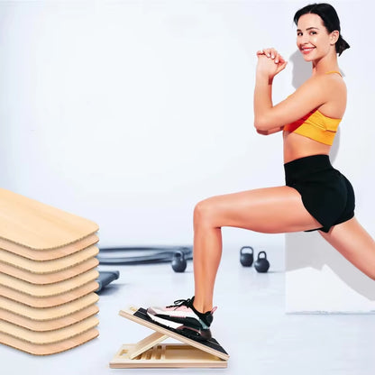Professional Wooden Stretching Board Slant Board Adjustable Portable Non-Slip Calf Stretch Wedge Exercise Equipment Squat Board