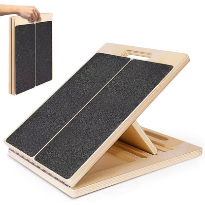 Professional Wooden Stretching Board Slant Board Adjustable Portable Non-Slip Calf Stretch Wedge Exercise Equipment Squat Board