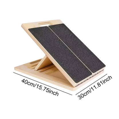 Professional Wooden Stretching Board Slant Board Adjustable Portable Non-Slip Calf Stretch Wedge Exercise Equipment Squat Board